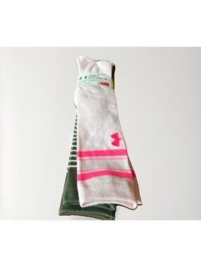 Under Armour Women’s Performance Over-The-Calf Socks 2-Pack Pink & Green, Size M